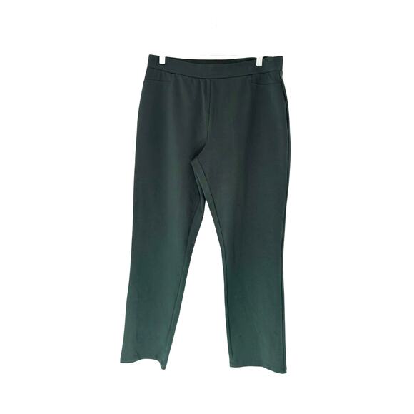 Susan Graver Weekend Regular Premium Stretch Slim Leg Pant Green Pull On Medium - Picture 1 of 11